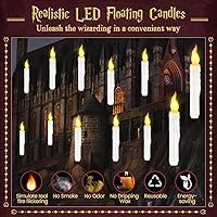 Vista 2 de Harry Floating Battery Operated Flameless Hanging Candle Lights with Potter Magic Wand Remote, Floating Candles with Remote, Hanging Decor for Home