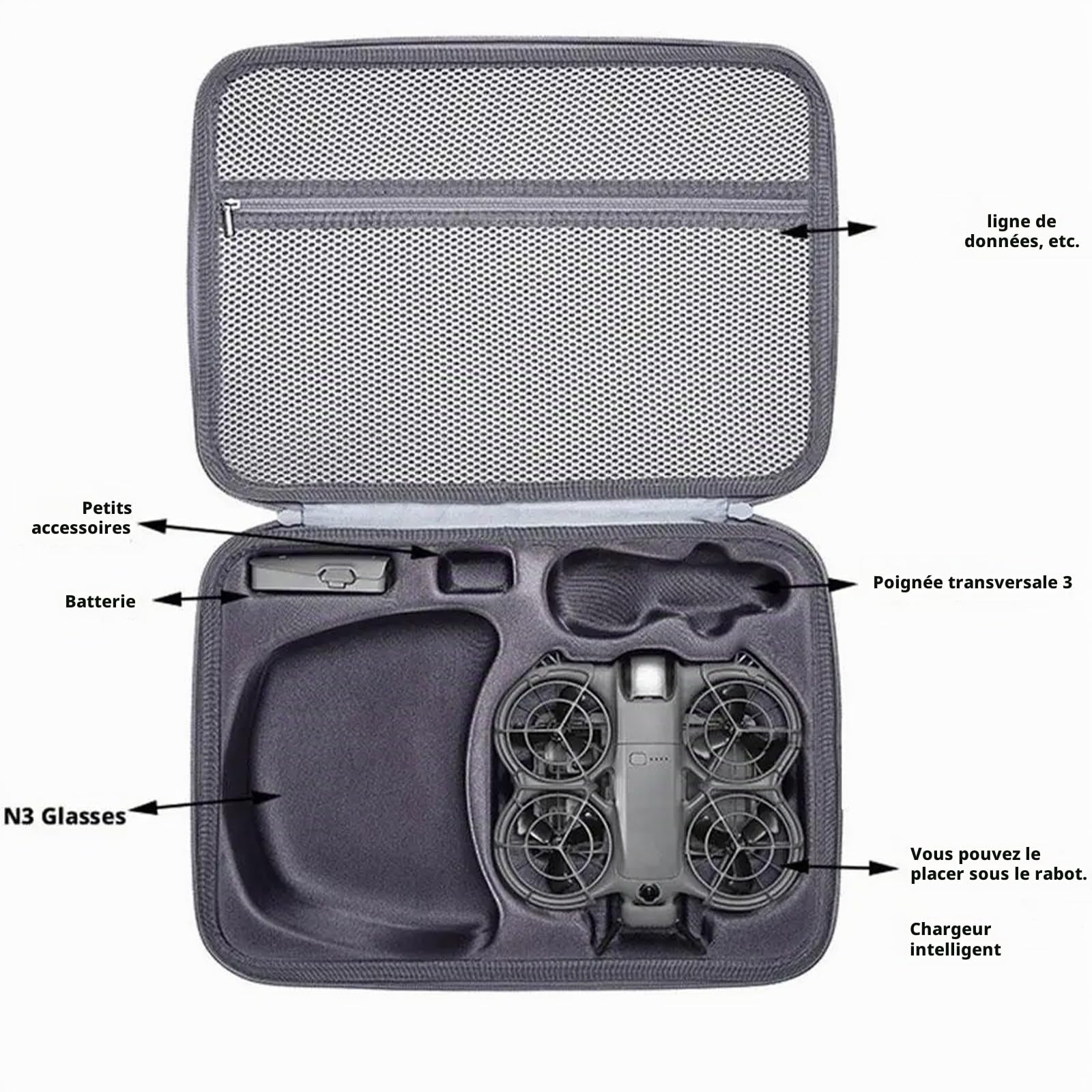 Étui pour DJI Neo 2, Étui de Transport Sac de Protection Accessoires pour DJI Neo 2 Motion Fly More Combo for Goggles N3/RC Motion 3