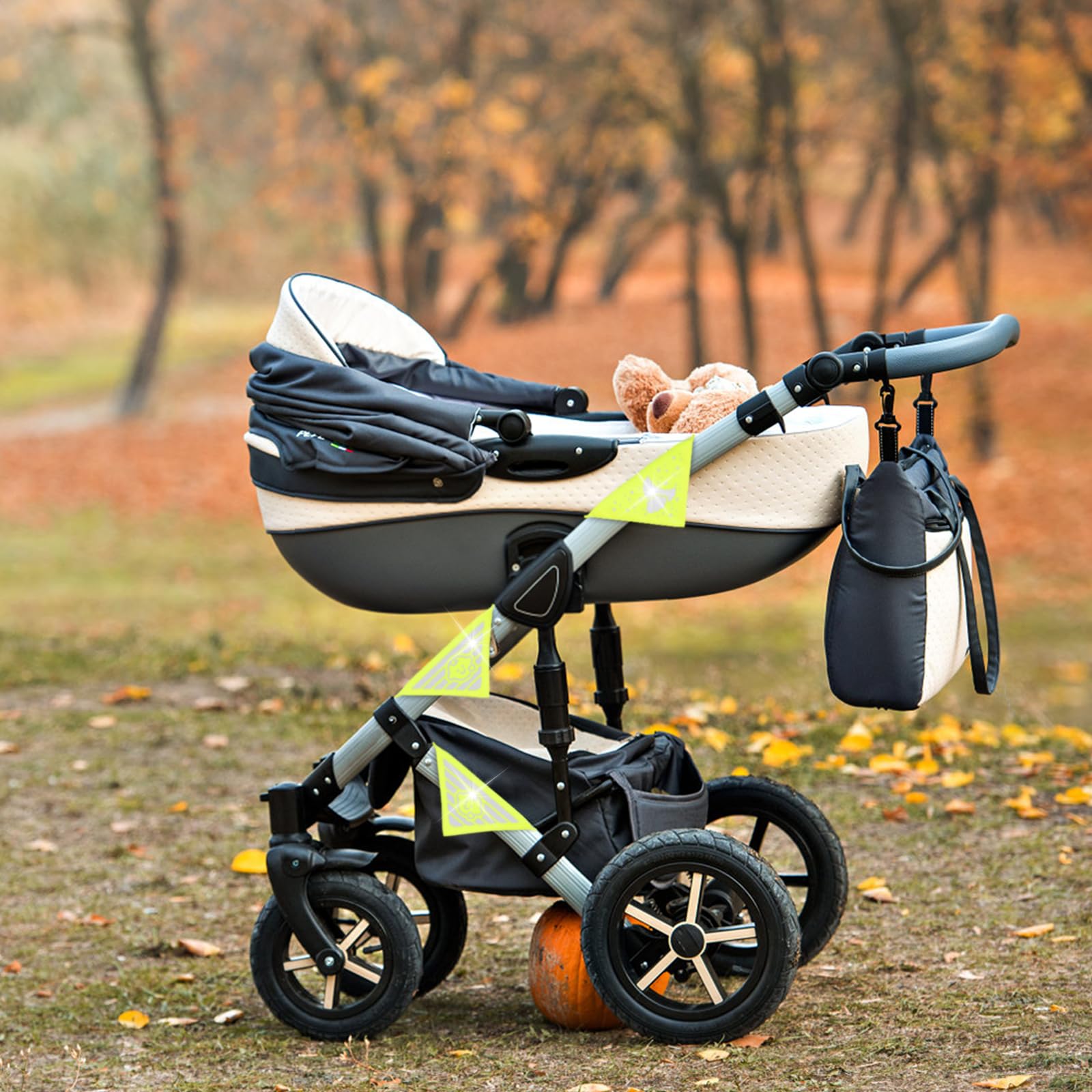 Catarifrangenti per Passeggino 12 x 12 cm 4 Pezzi Riflettori di Sicurezza per Carrozzine Rimorchi Biciclette