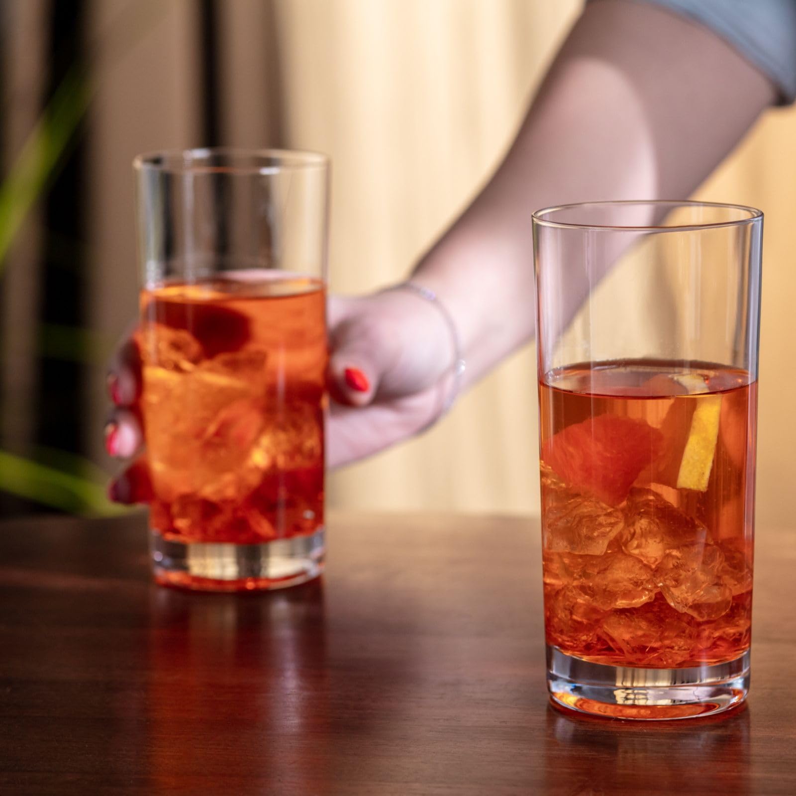 Krosno Blended Verres Hauts 350 ml Lot de 6 – Verre Cristallin Sans Plomb – Verres Long Drink pour Eau, Jus et Cocktails, Gobelets Modernes, Lavable au Lave-Vaisselle