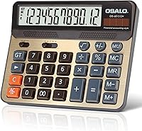 Vista 9 de Calculadora de escritorio extra grande de 5 pulgadas, pantalla LCD de 12 dígitos, calculadora de contabilidad de números grandes con botón