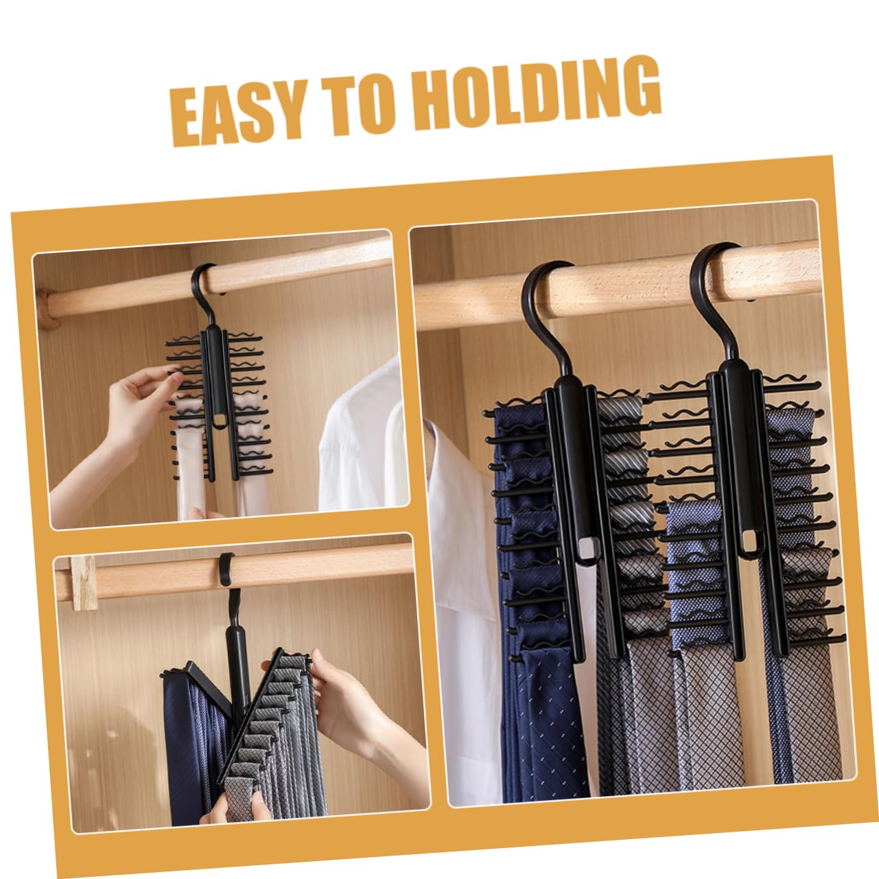 OUNONA 5sets 2pcs Belt Hanger Rack Scarf and Tie Organizer for Closet Storage Capacity for Home and Retail Use Reliable Material for Belts and Ties 2pcs*5