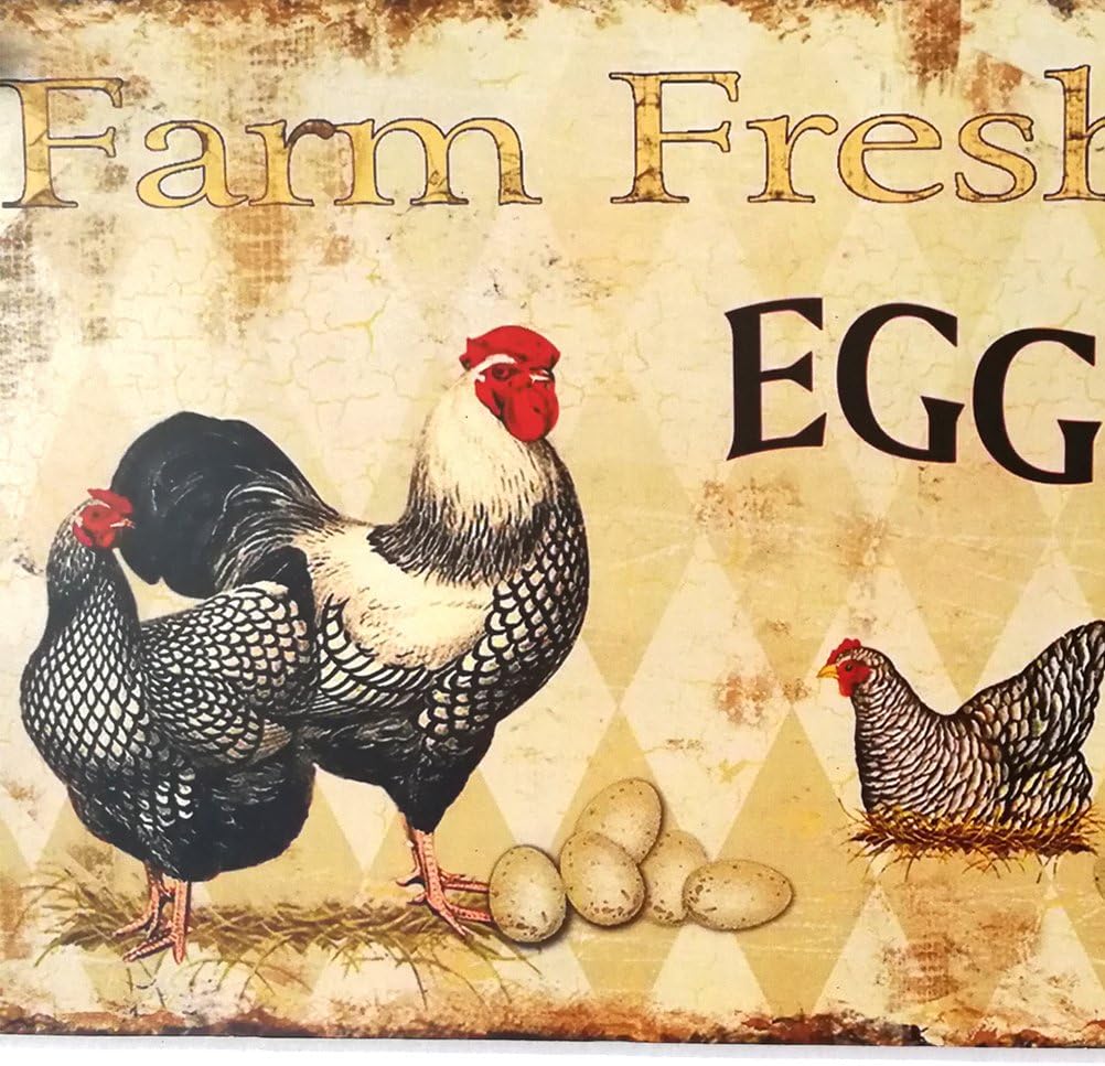 VORCOOL Fresh Eggs Sign Plaque Wooden Retro Vintage Shabby Chic Sign Country Home Decor Farmhouse Rustic Sign - Image 4