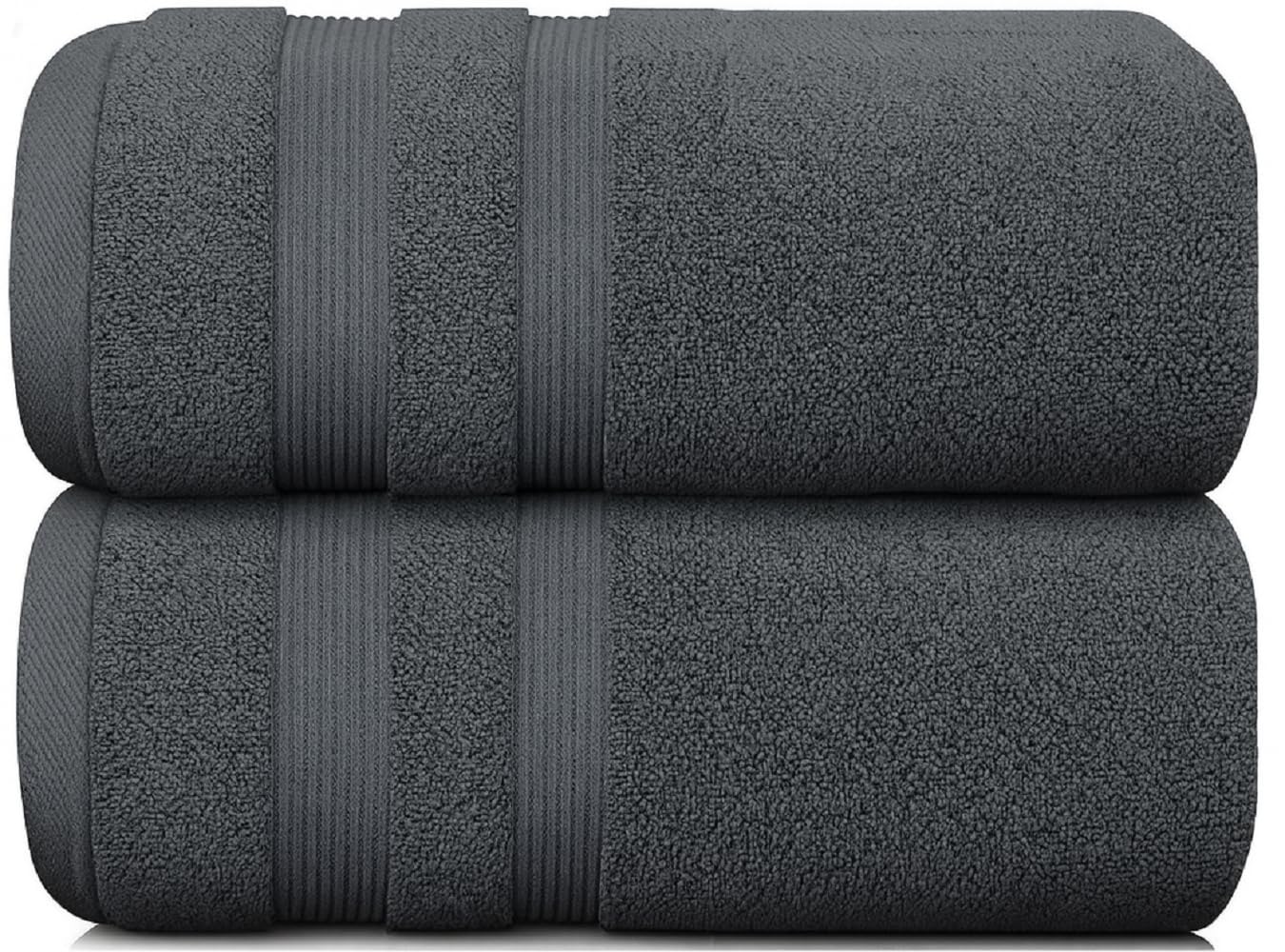 FB 2 X Luxury Super Jumbo Bath Sheet Super Soft 100% Egyptian Cotton Extra Large Bath Sheet Towel 600 GSM Big Towel Bath Sheet (Charcoal, 2)