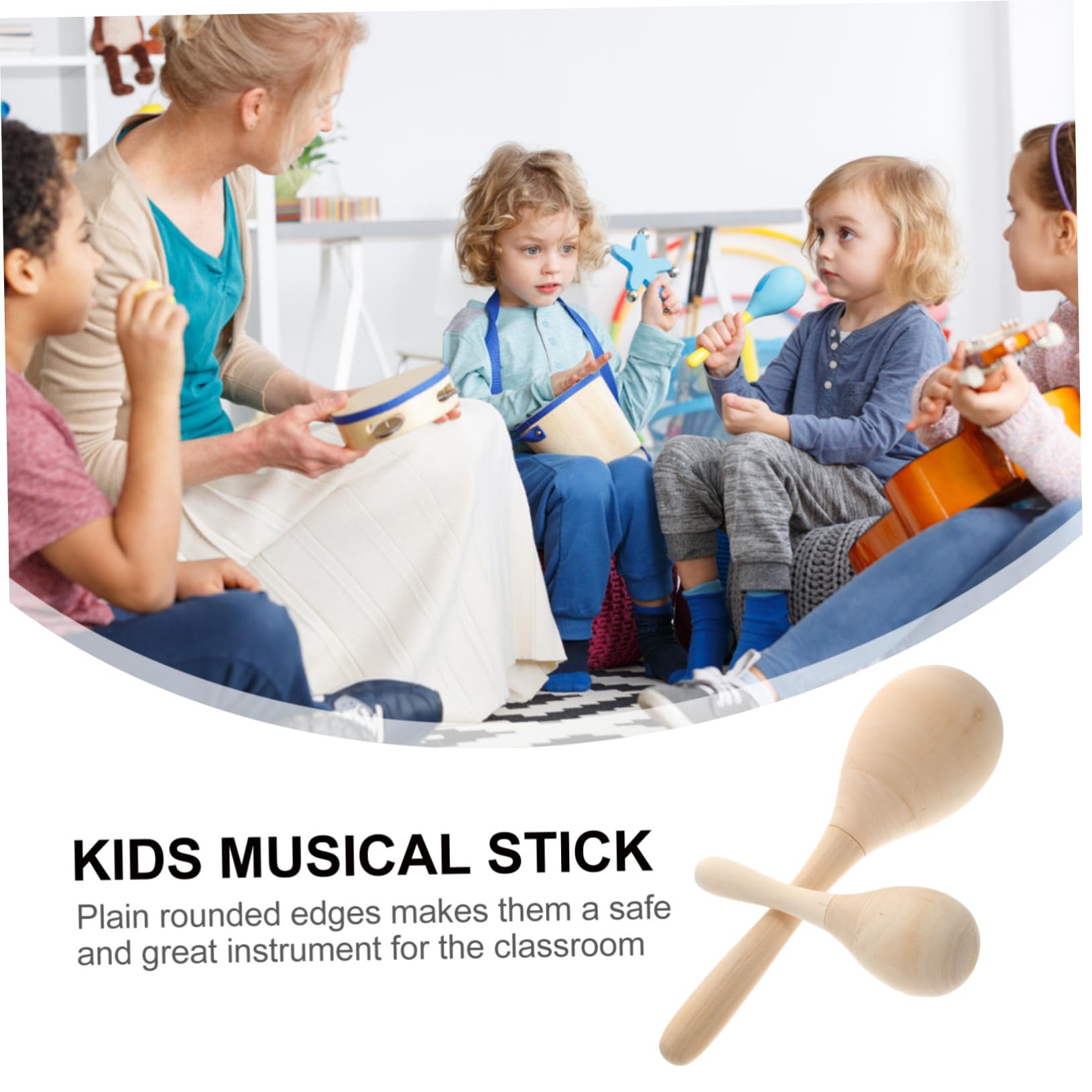 PartyKindom Maracas a Percussione in Legno da Colorare, Giocattolo Musicale per Ragazzo Ragazza Piccoli, Set 12 Pezzi per Apprendimento Educativo e Feste di Compleanno, Strumenti Musicali