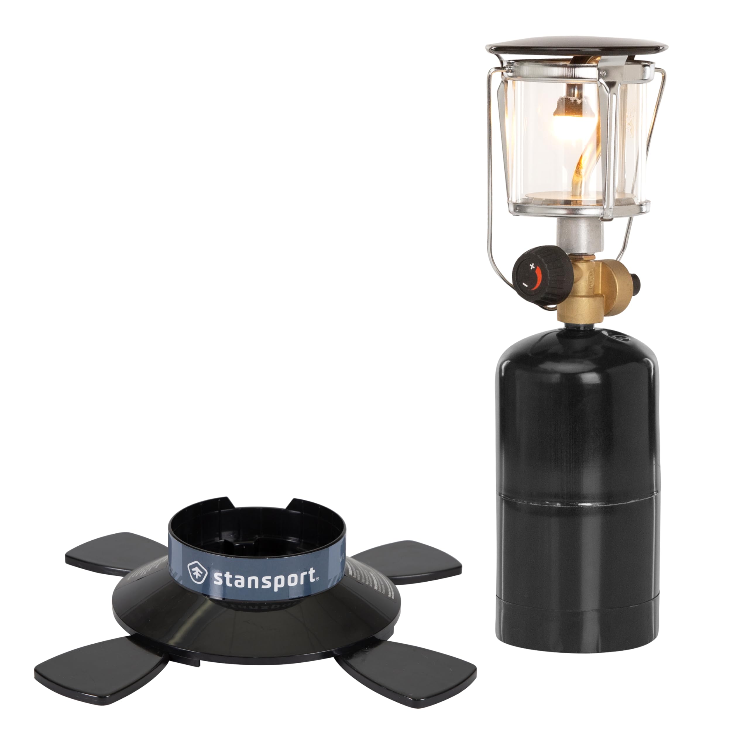 Stansport Propane Mantel Lantern – Outdoor Light with Adjustable Brightness, Carry Handle, Ventilated Hood, High-Output, Portable, for Emergency, Backpacking, Camping – Mantels Included
