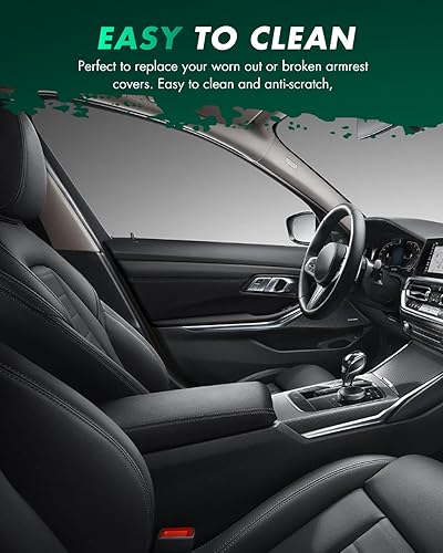 Miniatura 7 de SCITOO Funda de piel para reposabrazos de cuero negro para Nissan Maxima 2009, 2010, 2011, 2012, 2013, 2014