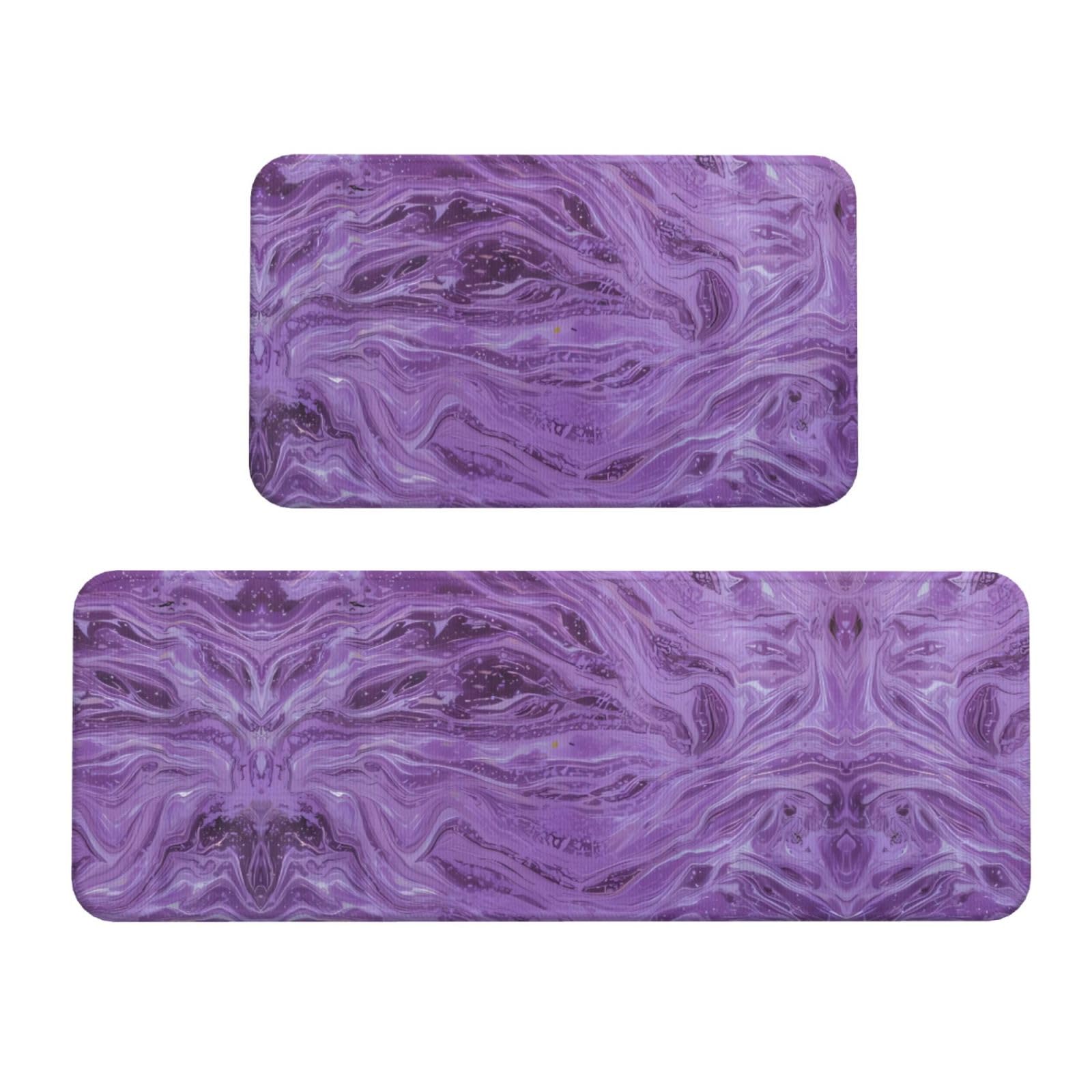 Alfombrillas de cocina moradas juego de 2 tapetes antideslizantes para fregadero