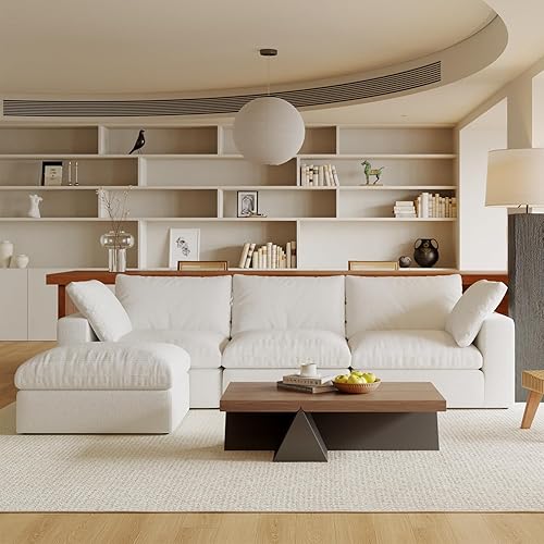 Miniatura 3 de Acanva Sofá modular en forma de L, sofá minimalista de combinación libre con cojín relleno de látex triturado y fundas extraíbles para sala de