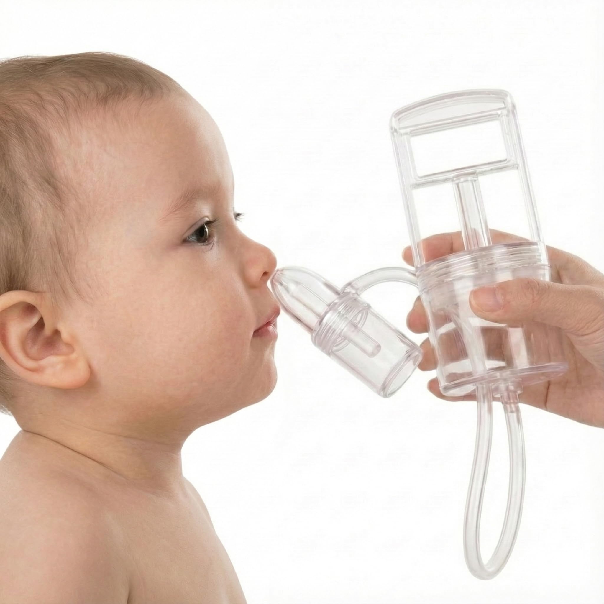 Mouche Nez Bébé à Pompe – Aspirateur Nasal Manuel, Suction Réglable, Anti-Reflux, Embout Doux, Collecteur Transparent, Hygiénique et Silencieux – Dégage le Nez en Douceur