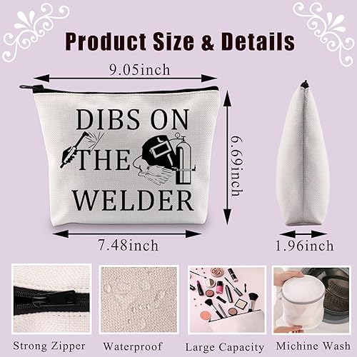 Miniatura 2 de BDPWSS Soldador esposa regalos Dibs on the Welder Maquillaje Bolsa de soldadura Regalo de soldador regalo para soldador esposa mamá novia hermana