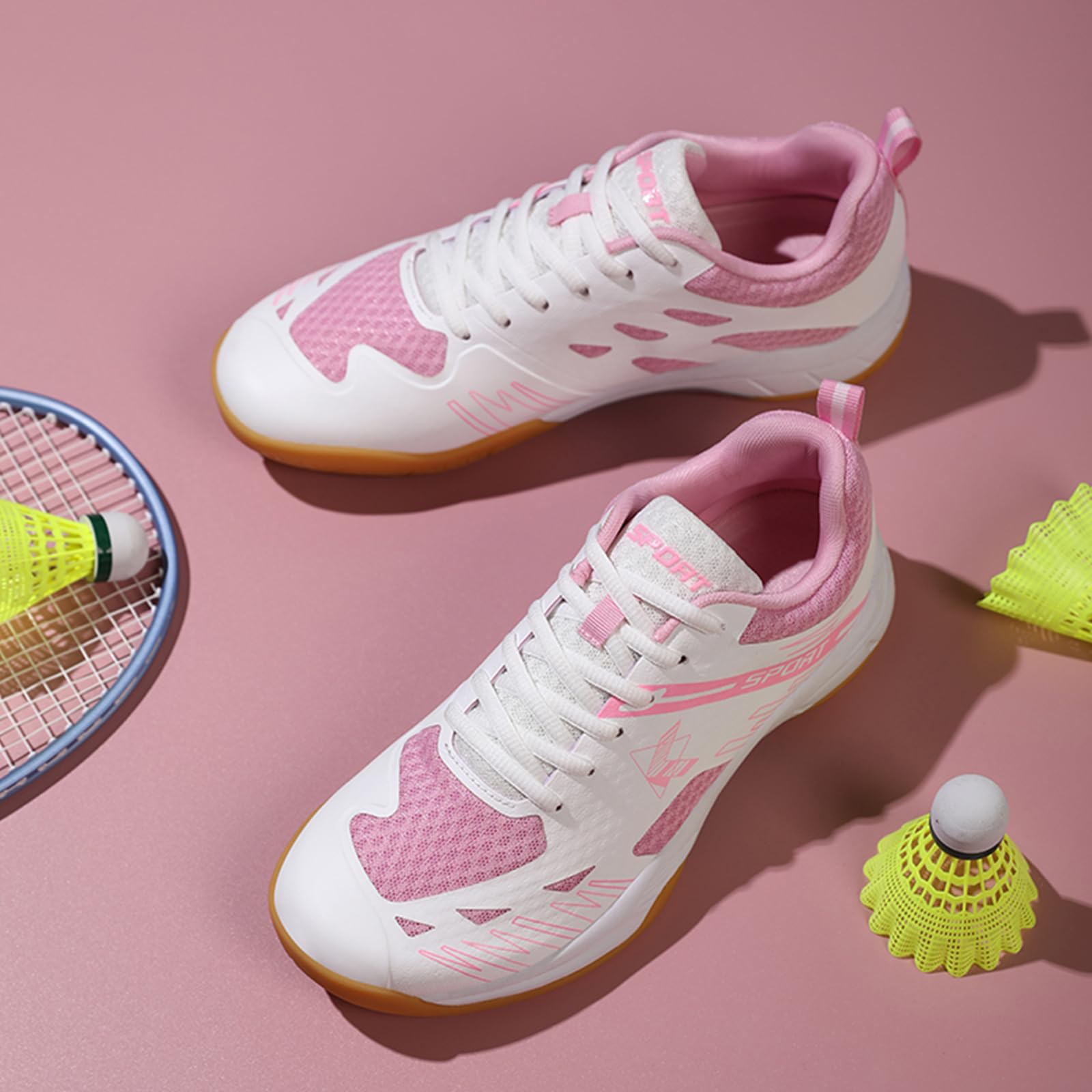 NGARY Chaussures d'intérieur pour Femmes, Chaussures de Badminton légères et antidérapantes, Baskets de Volley-Ball, de Tennis de Table