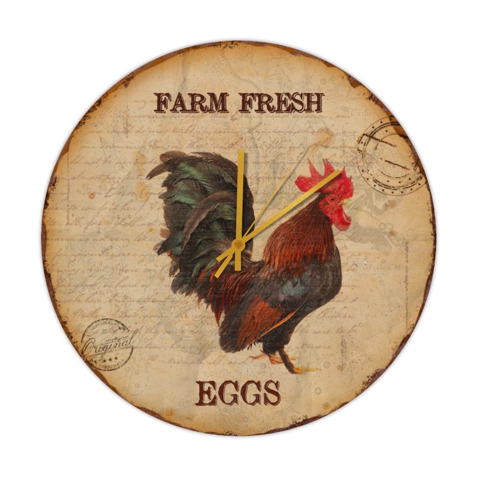 Horloge murale coq sans tic-tac : oubliez les bruits stressants dans votre salon