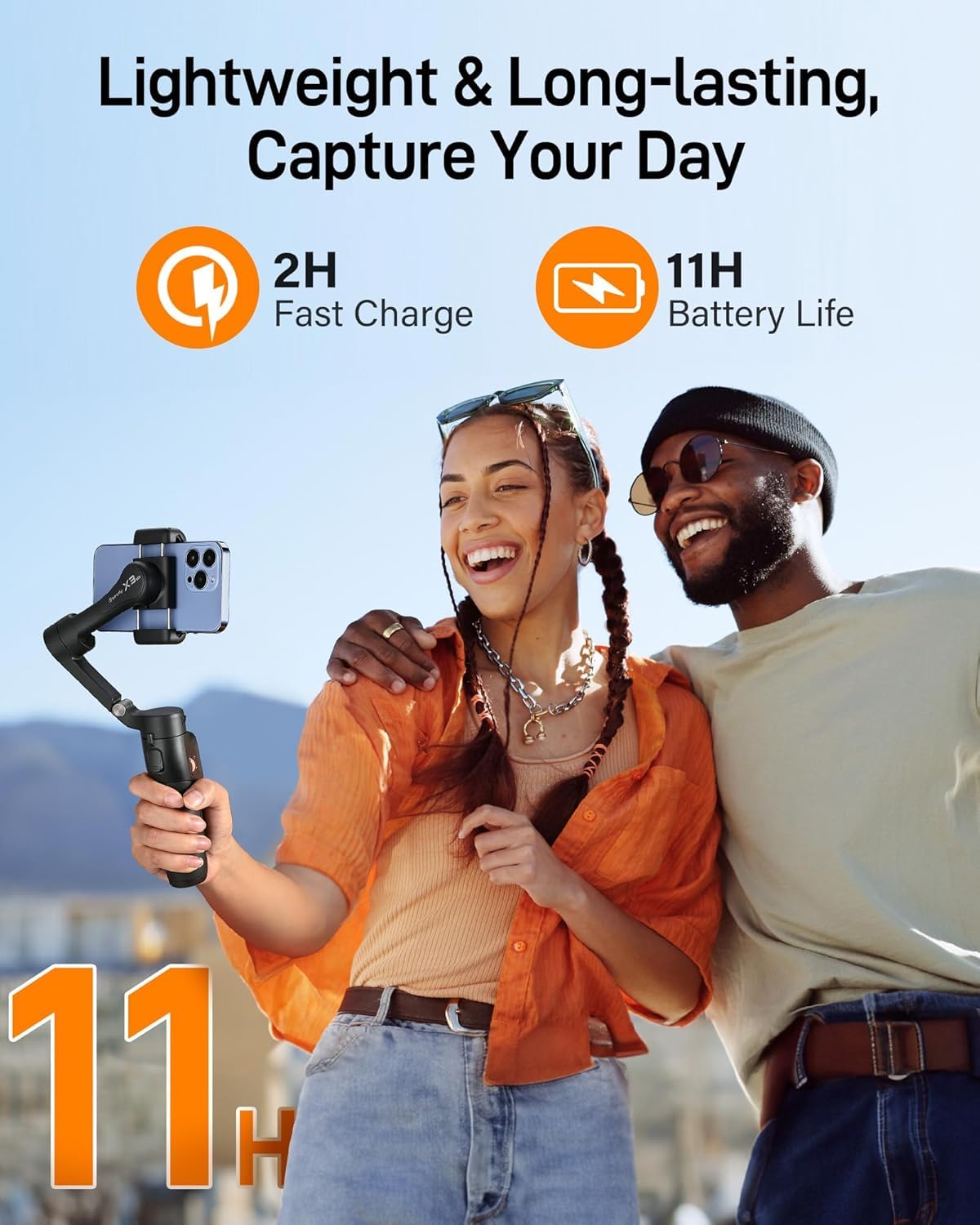 hohem iSteady X3 SE - Stabilizzatore cardanico per iPhone, stabilizzatore per telefono con telecomando staccabile, portatile, pieghevole, a 3 assi, per Android e iPhone 16 15 Pro Max, ideale per