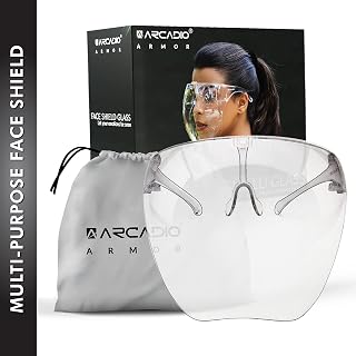 ARCADIO Armor - Multipurpose HD Clear Face Shield | Reusable | Anti-fog | Anti-Scratch | Protective Fashion Wear for Men, ... Price In India