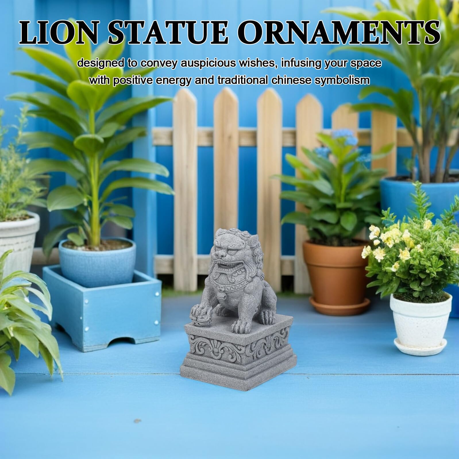2 Szt. posągi zwierząt Figurki zwierząt mini figurki ogrodowe Statua lwa Light Grey