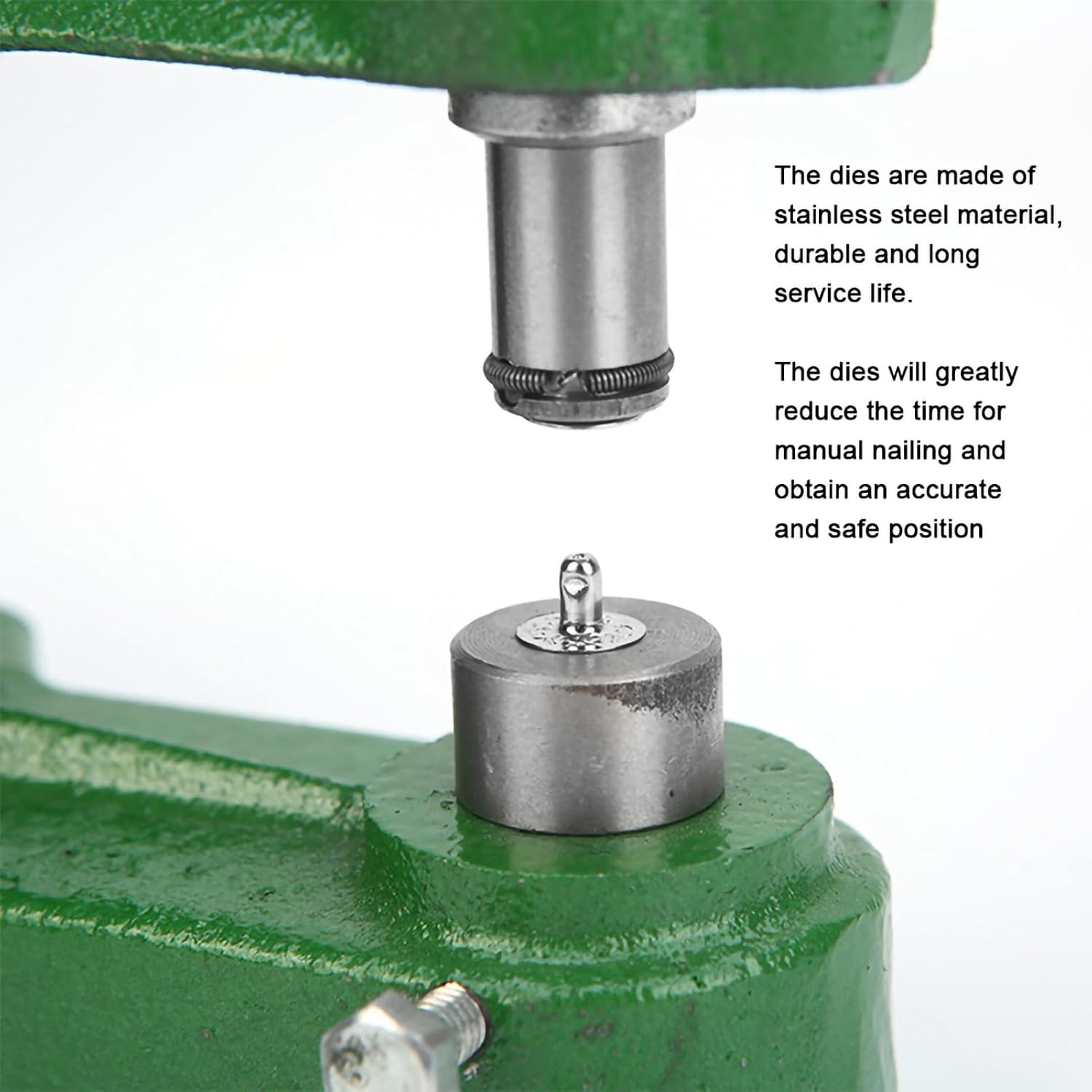 4Pcs Silver Snap Button Die Mould Set Stainless Steel Hand Pressing Machine Parts for 831 Snap Button