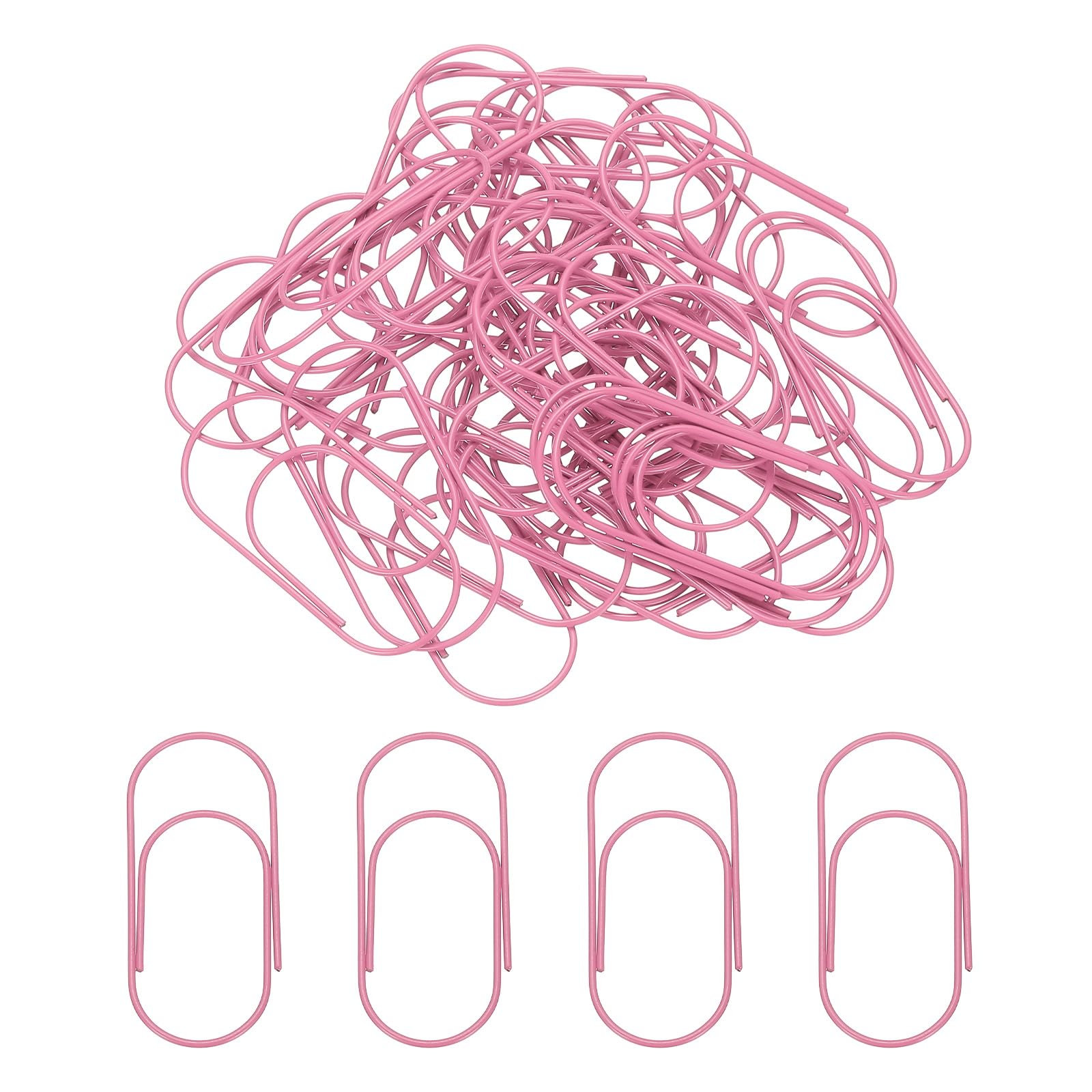 PATIKIL 100pcs 2inch Paper Clip, 50mm Large Paper Clip Cute Huge Metal Clips Rust-Proof Strong Durable Bulk Big for Office, Pink