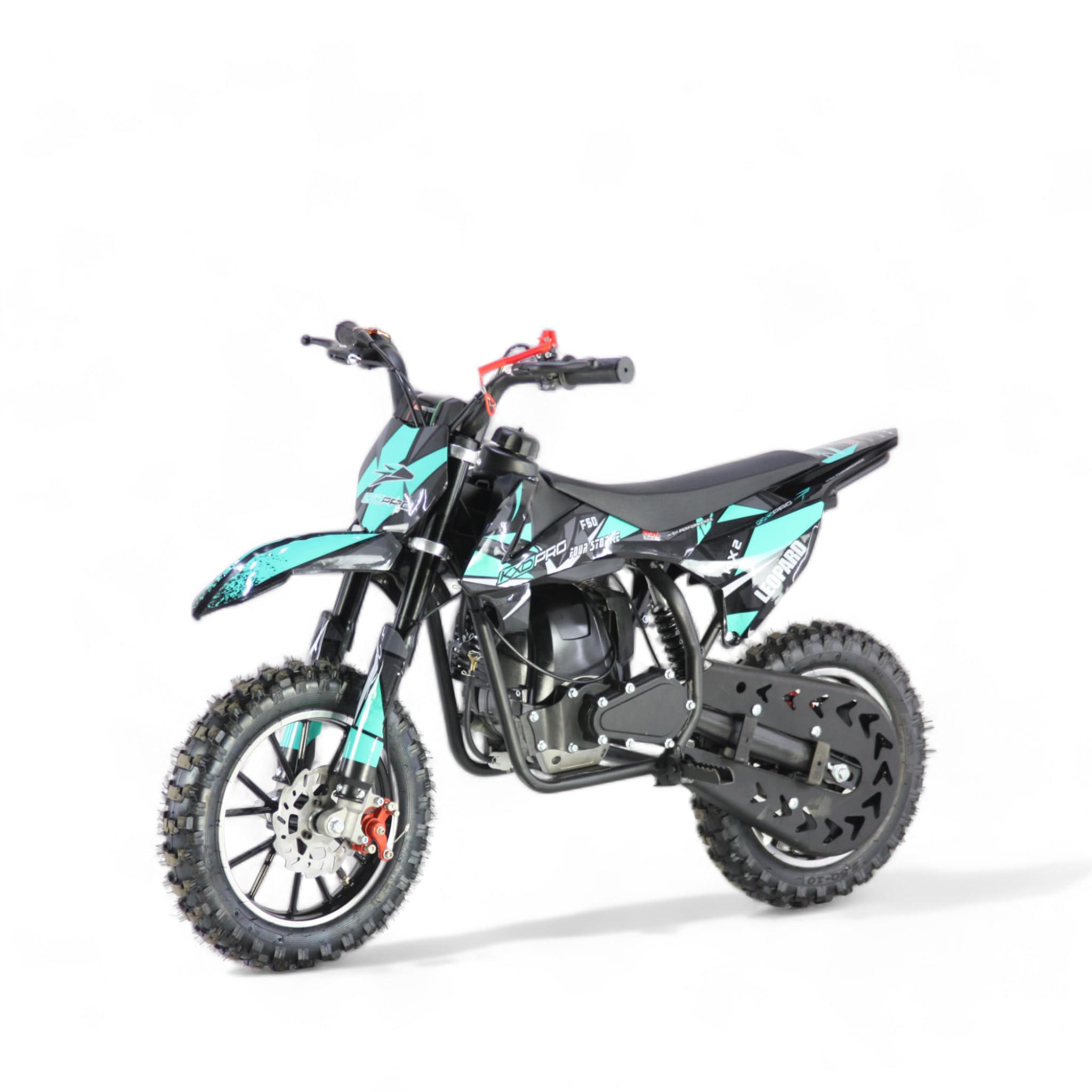 KXD 705 - Moto de cross, 49 cc, motor de 4 tiempos, leopardo, dirt bike, crossbike, turquesa