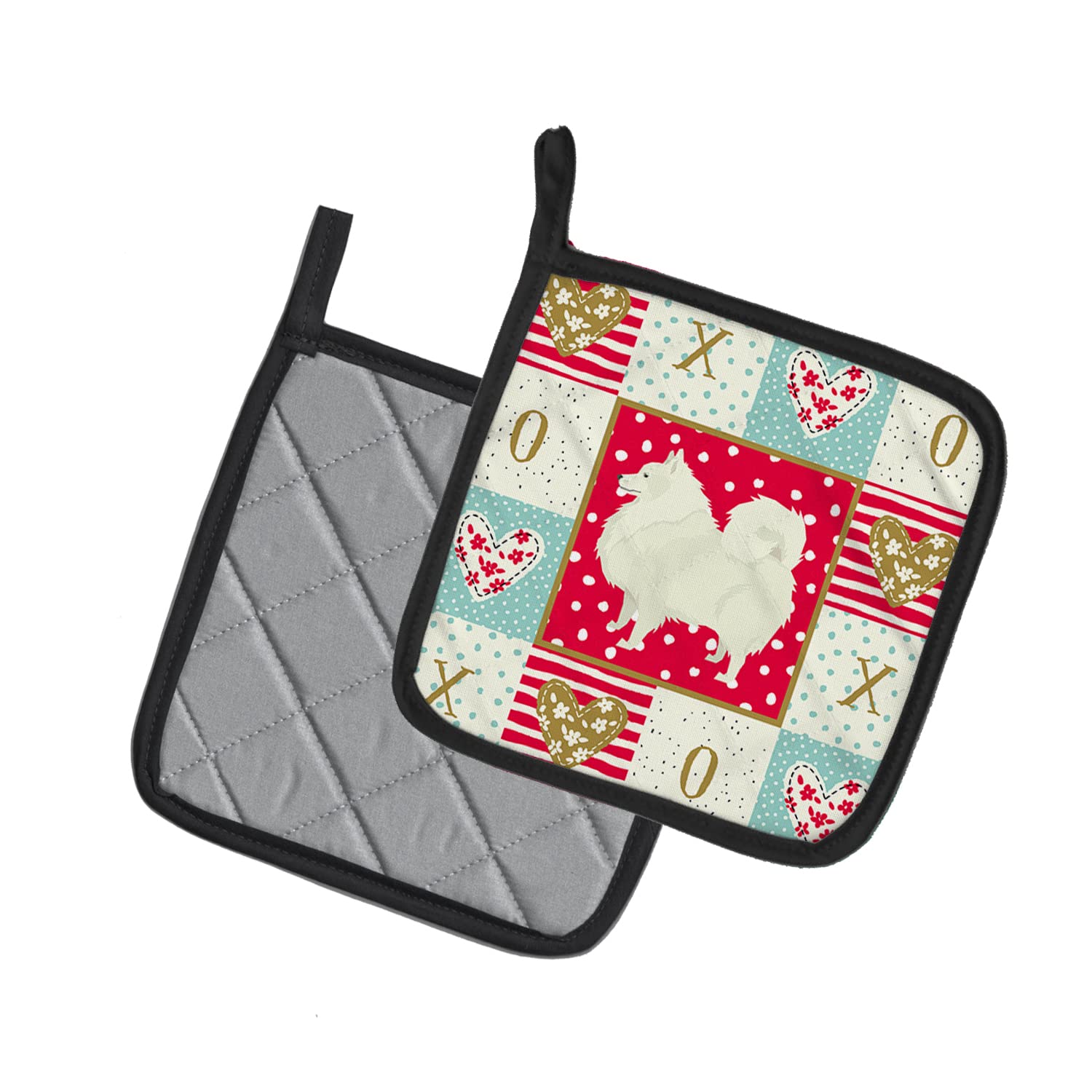 Caroline's Treasures CK5955PTHD Spitz Love Topflappen, 7,5 HX7,5 W, Mehrfarbig