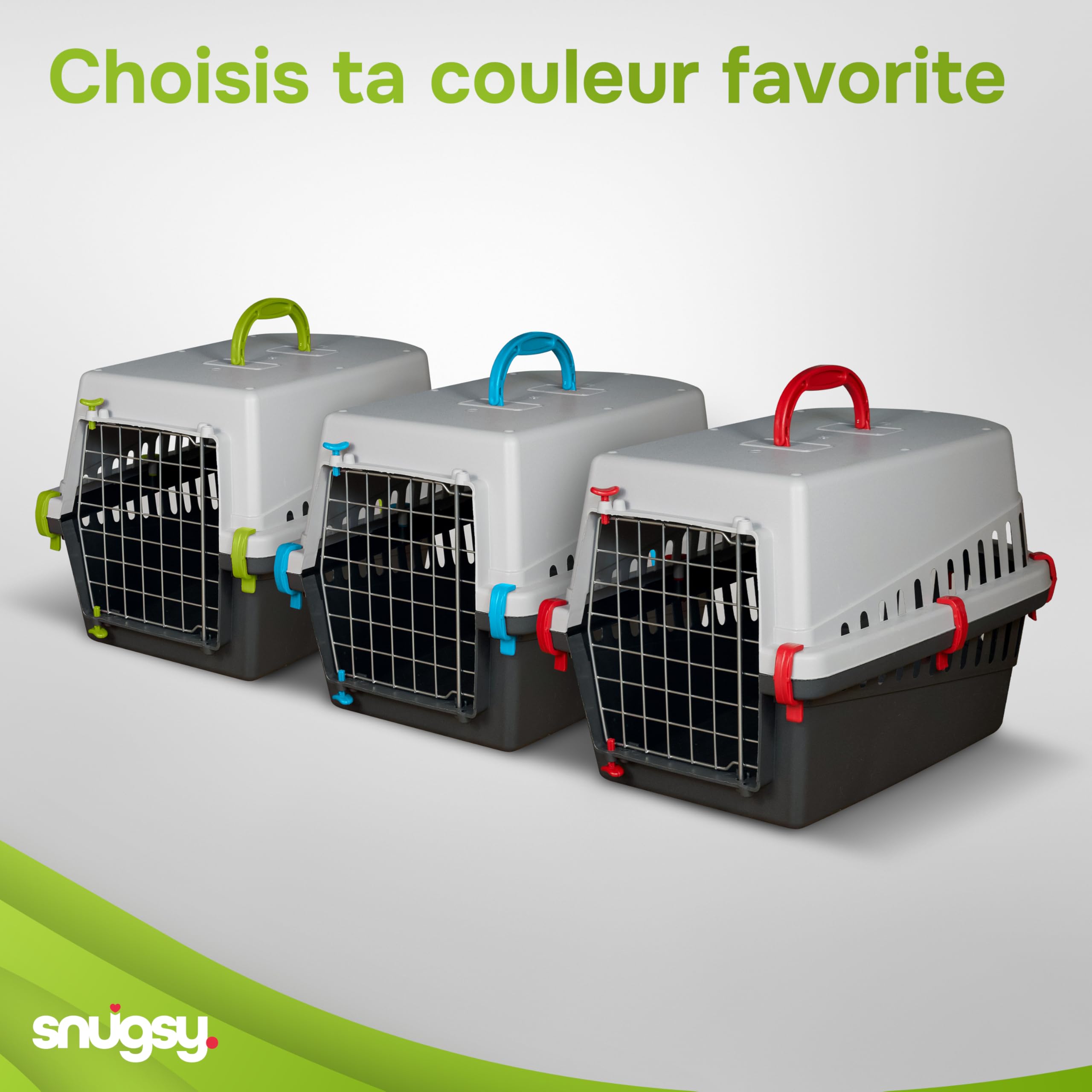 Caisse de Transport pour Chat - pour Voiture et Avion - Porte en Métal - Légère 1,14 kg - Bleu 50 x 33 x 32 cm