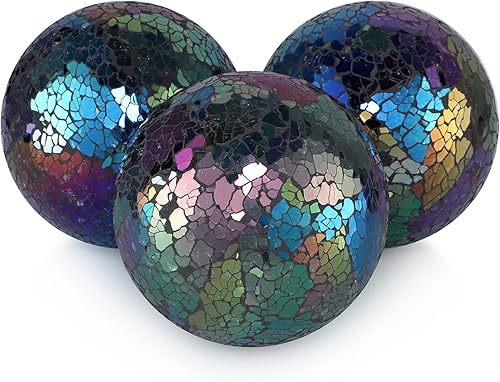 MDLUU Orbes decorativos de 4 pulgadas, bolas de esfera de mosaico, bolas de centro de mesa para cuencos, jarrones, decoración de mesa de comedor,