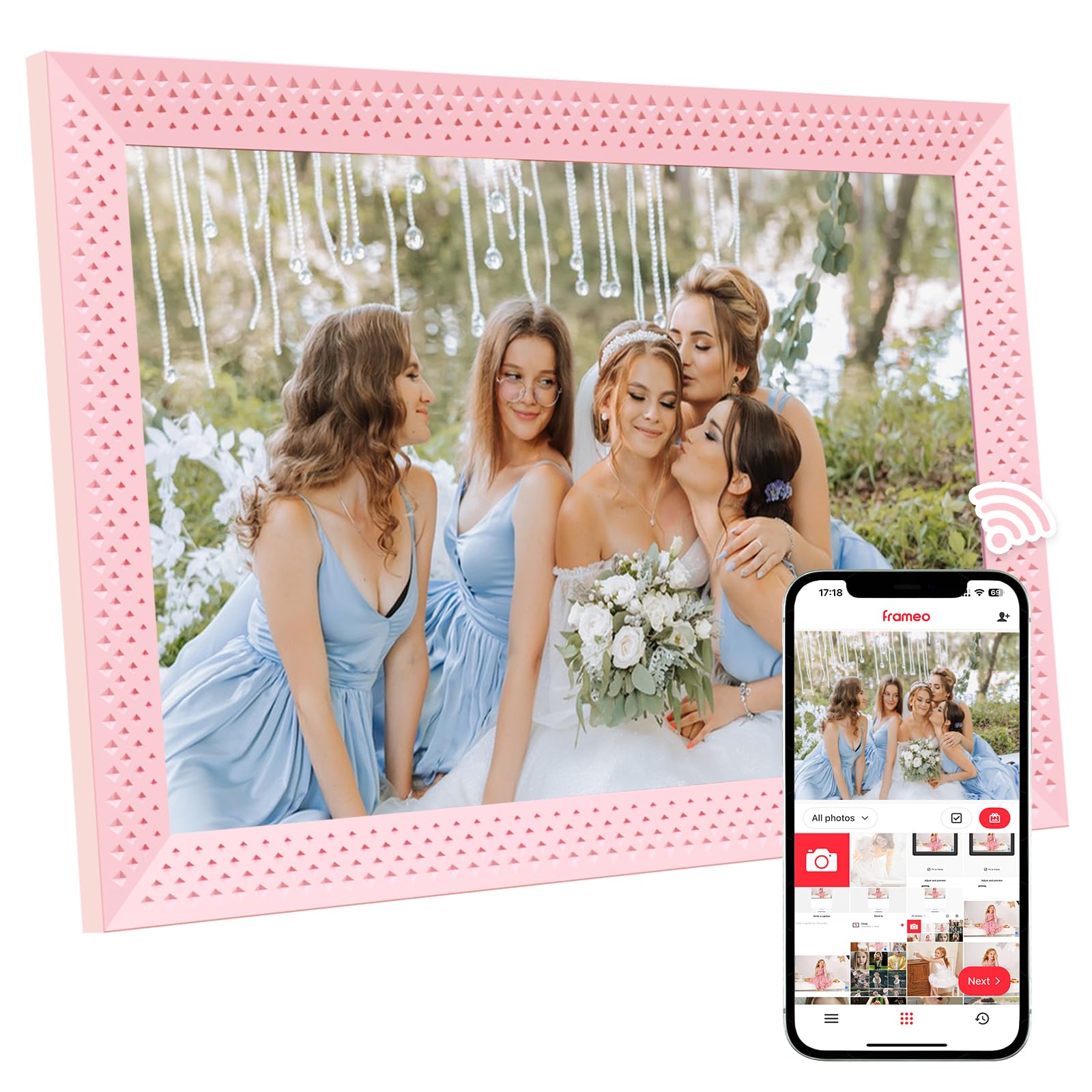 Digital Picture Frame 10.1 inch Smart Electronic Frameo Photo Frame 32GB Auto-Rotate 1280*800 HD Touch Screen, Desk or Wall Mounted, Share Photos