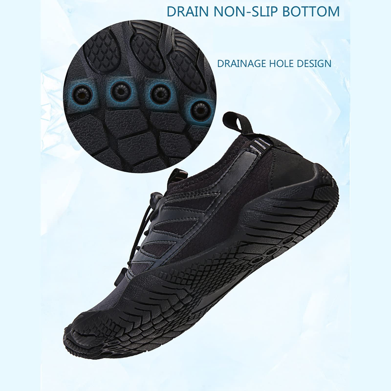 Boso szybkoschnące buty do wody, wygoda lekka moda antypoślizgowe sportowe buty do wody kobiety męskie, do pływania nurkowanie Surf joga Unisex buty plażowe(Yellow,46 EU)