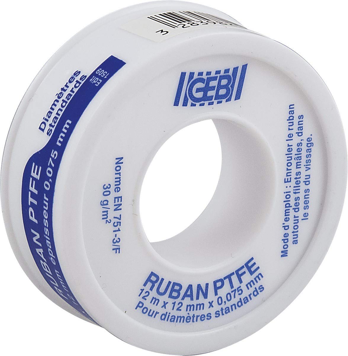 GEB Ruban adhésif industriel - Longueur 12 m, Largeur 12 mm, Epaisseur 75 µm