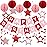 meowtastic Birthday Decorations, Happy Birthday Banner with Honeycomb Balls, Stars Hanging Swirl Streamers, Circle Dots Garland, Happy Birthday Party Decorations for Women Men Boys Girls (Red)