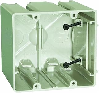 Allied Moulded SB-2 Switch/Outlet Box, 2-Gang, Adjustable, Depth: 3-9/16
