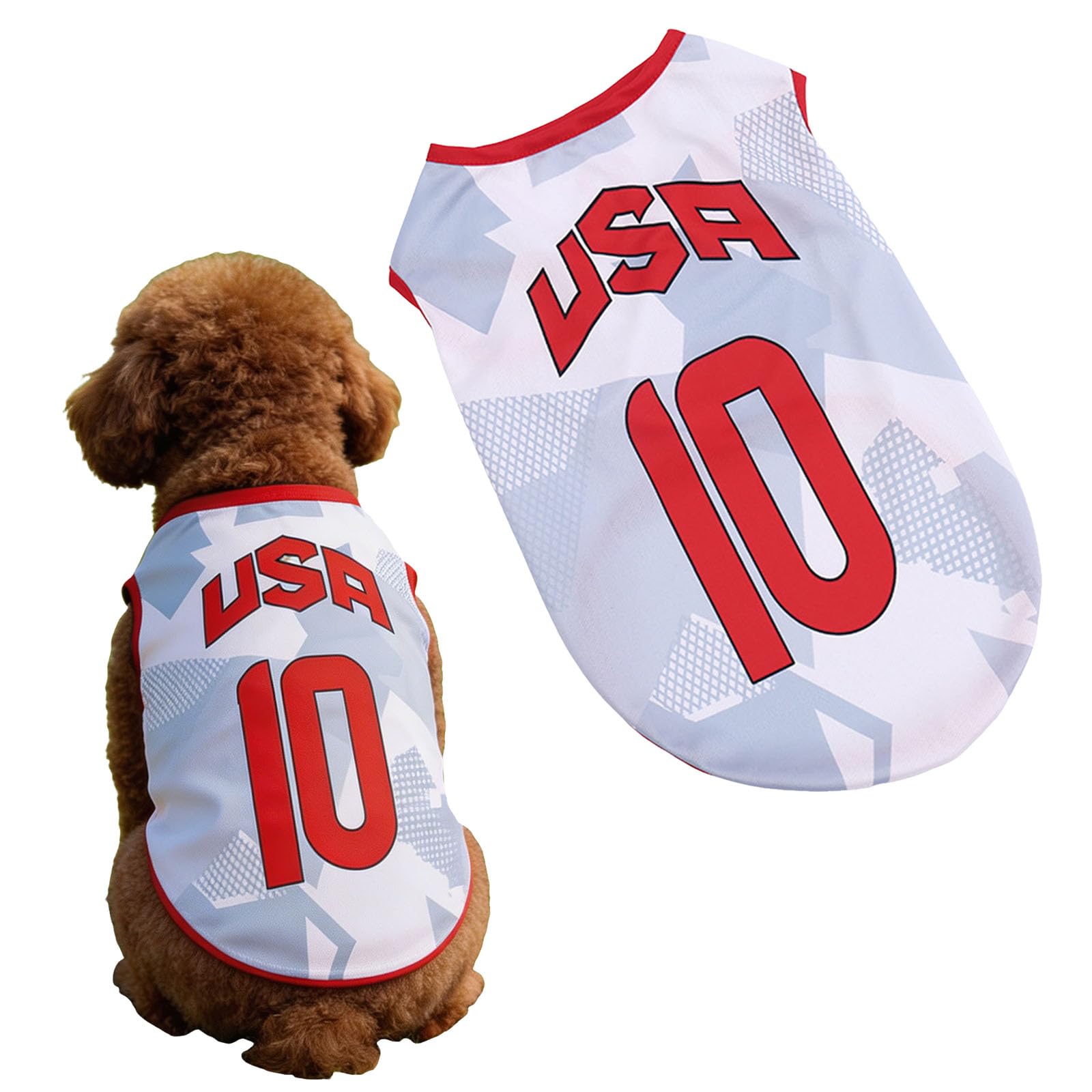 Pets Football Jersey Sports Soccer National Team Vest Cat Summer Cool Clothes Apparel Breathable Sports Costume for Dogs Dog Jersey (US, S) โ image 1