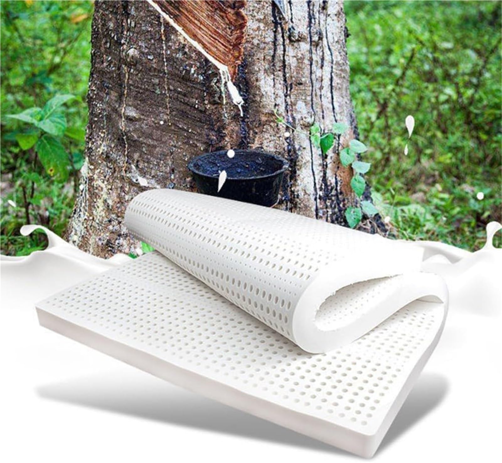 Materasso in Lattice Naturale, Materasso in Lattice Economico Materasso in Lattice Naturale Materasso Tatami per Massaggio Materasso Matrimoniale Pori a Nido d'Ape integralmente Formati (1 p