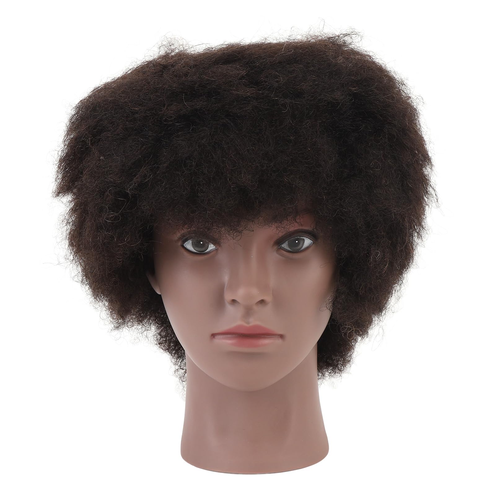 Testa di Manichino Cosmetologia Riccia Africana Realistica Pelle Nera Resina PVC per la Pratica dello Styling