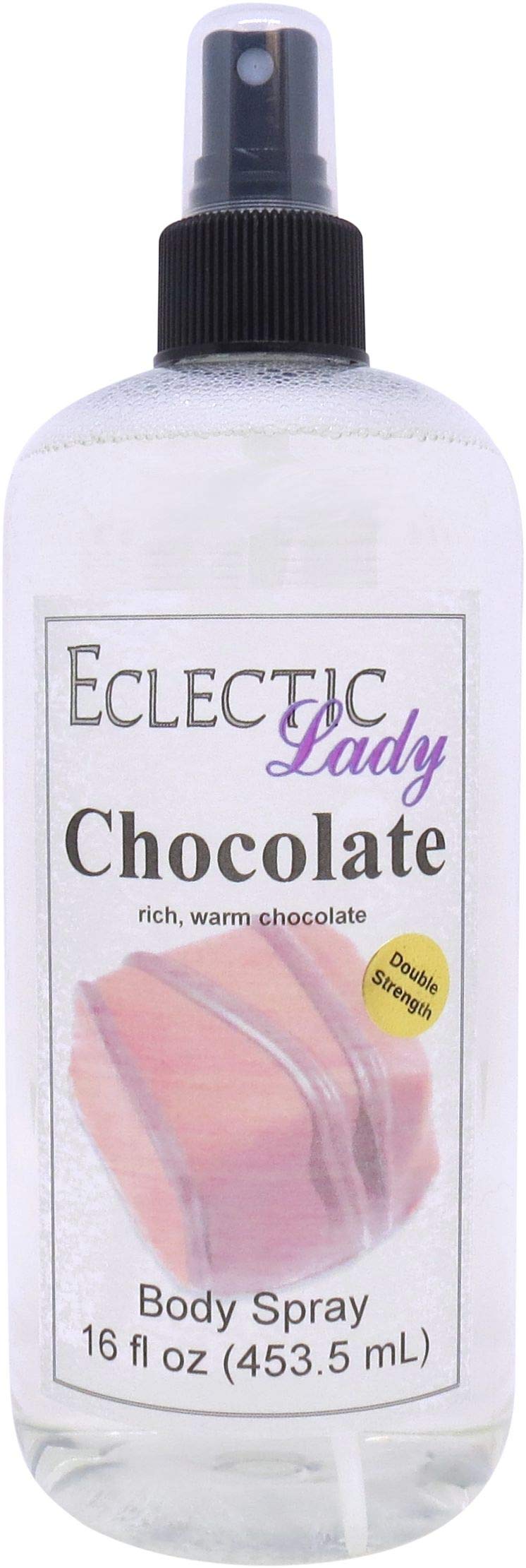 Eclectic Lady Chocolate Body Spray, Double Strength, 16 ounces, Body Mist for Women with Clean, Light & Gentle Fragrance, Cologne with Soft, Subtle Aroma For Daily Use
