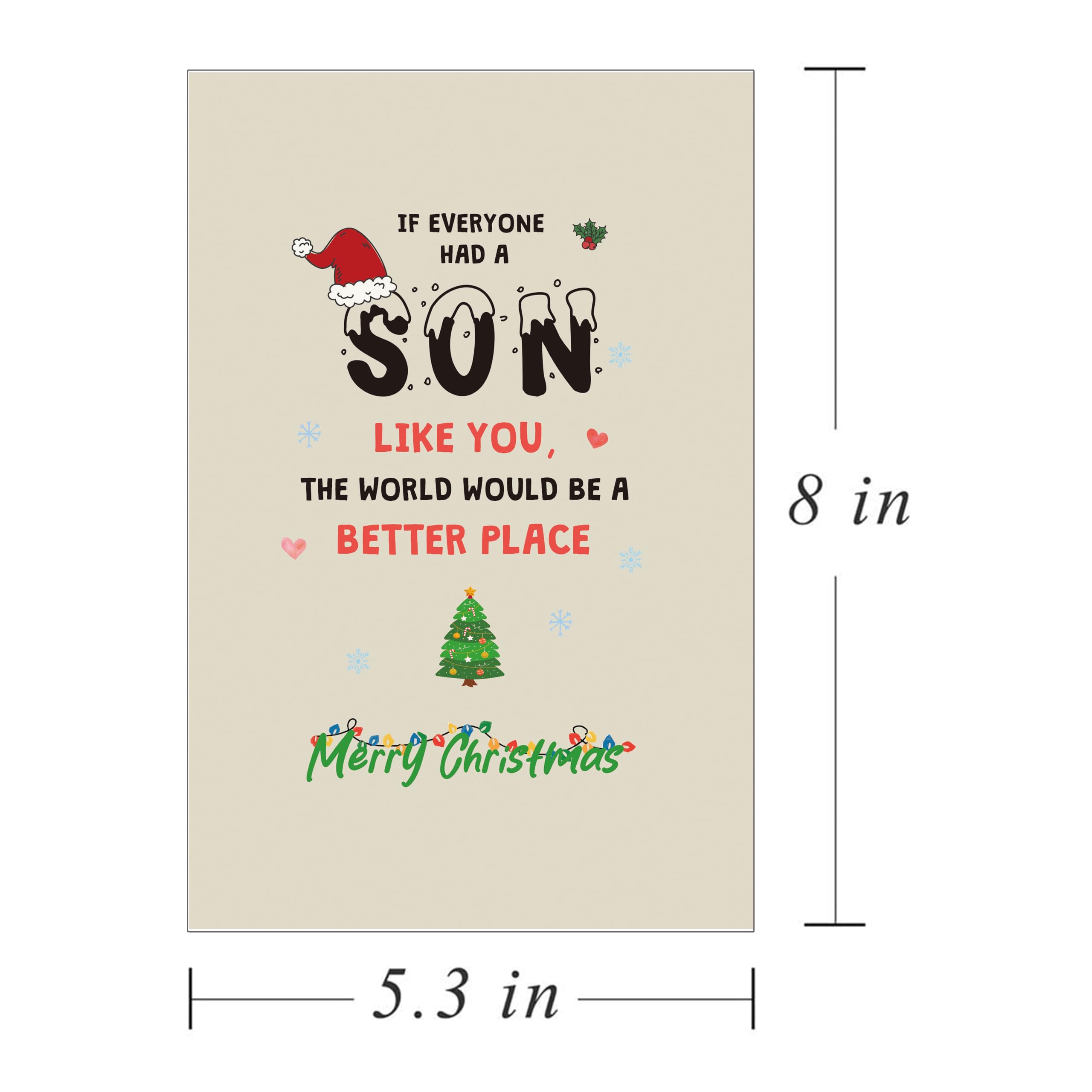 Weihnachtskarte Für Sohn – Mit Umschlag, Spruch „If Everyone Had A Son Like You“, Persönlich Beschriftbar