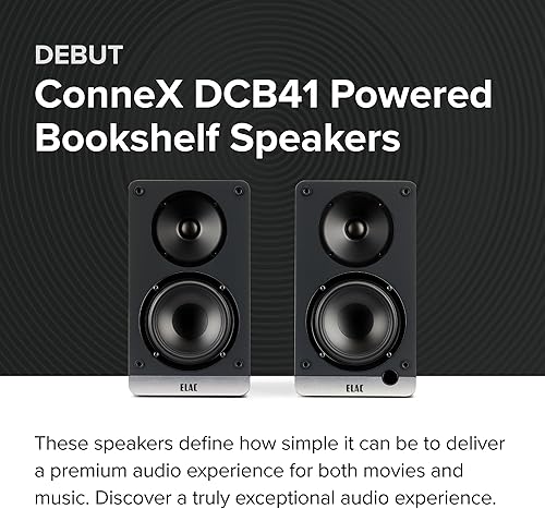 Miniatura 2 de ELAC Debut ConneX - Altavoces alimentados para estantería de 4-12 pulgadas con HDMI ARC, par de altavoces para estantería para sistema de