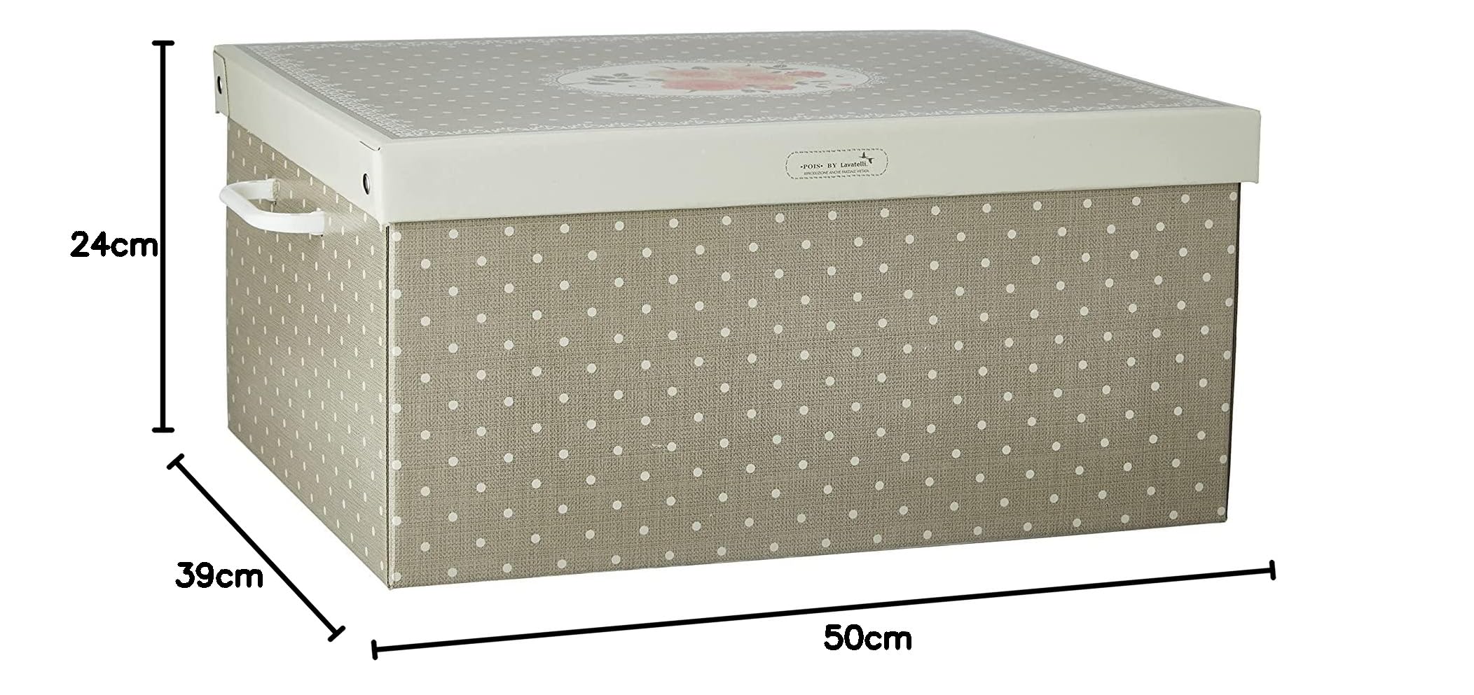 Kanguru la coperta con le maniche Pudełko do przechowywania z kartonu, 2 sztuki, model z wzorem kropkowym, zestaw 2 szt