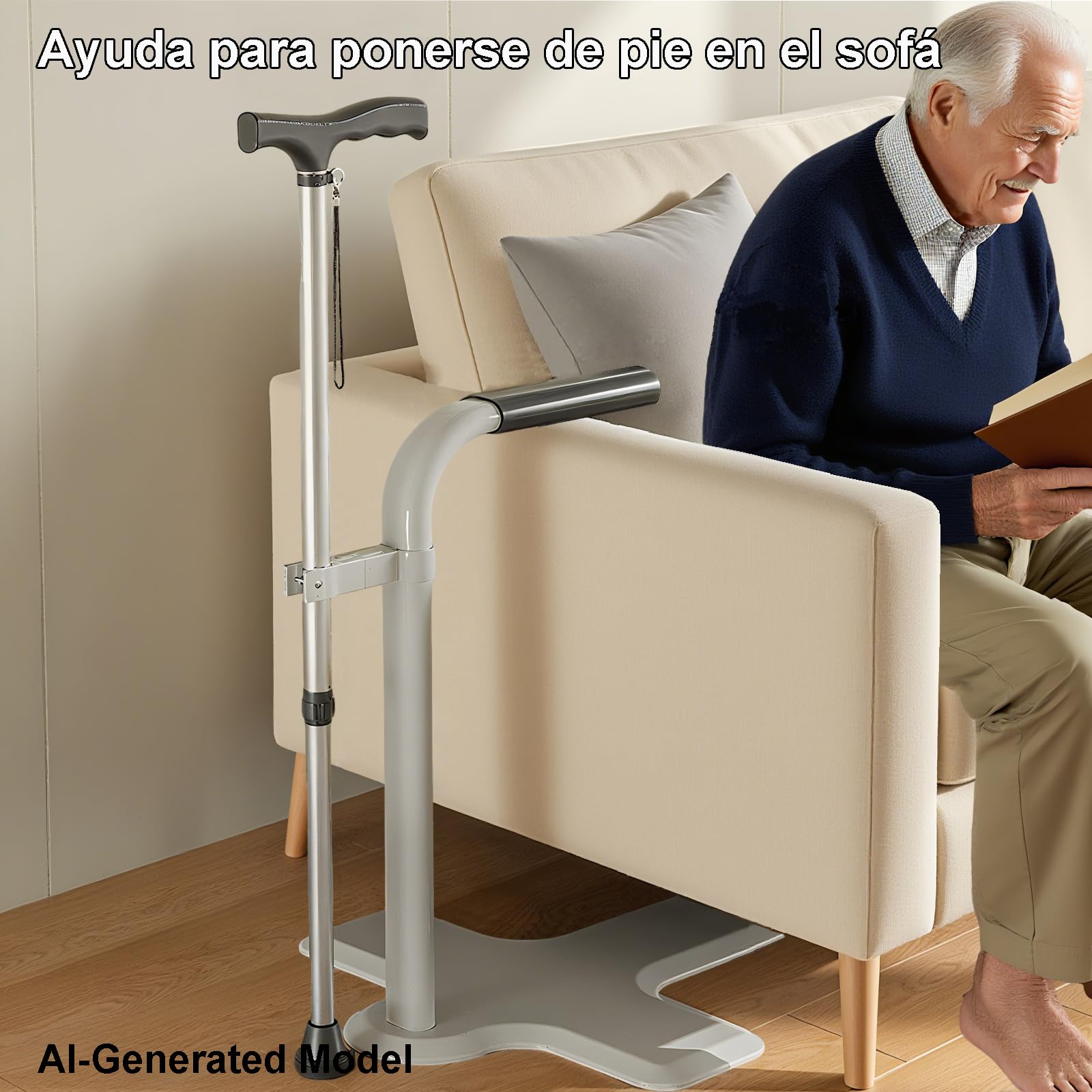Soporte para sofá, ayuda para levantarse de la silla, con muletas de altura ajustable, ayuda para levantarse de sofá, ayuda de elevación, adecuado para personas mayores, embarazadas y discapacitados