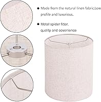 Vista 2 de Wellmet Pantalla de Lino de 14 pulgadas de Diámetro, 17 pulgadas de Alto, Requiere Ensamblaje para Lámpara de Mesa, Lámpara de Mesita de Noche