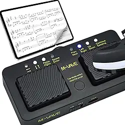 M-VAVE VEDO Pedal de giro de página sem fio, telefone celular recarregável e conexão inteligente de computador controlador de giro de página de música multifuncional partitura piano/partitura
