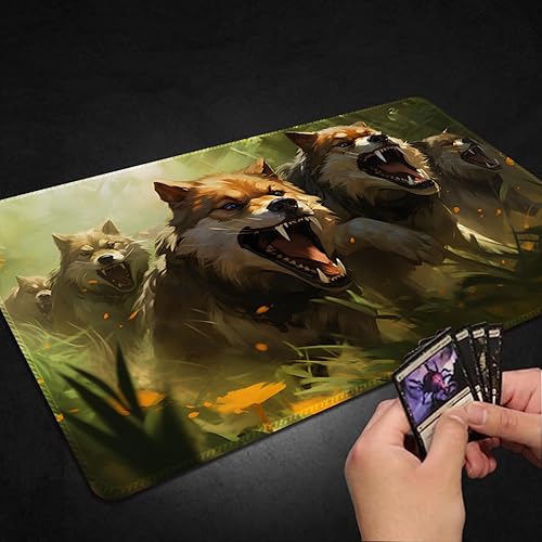 Miniatura 4 de Tapete de juego para MTG, con bolsas de almacenamiento gratis, tapete de juego de 24 x 14 pulgadas, TCG y tapete de juego de mesa para tarjetas,