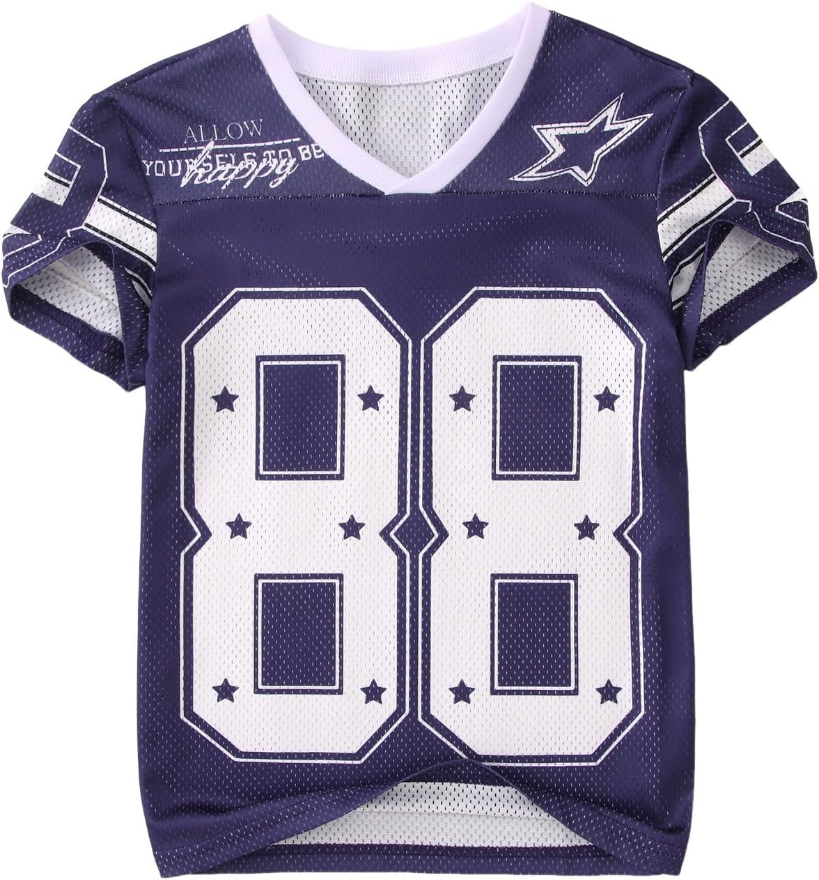 Boy Girl Y2K Jersey Shirt Number Graphic V Neck T-Shirt Kids Football Short Sleeve Tee Sport Summer Casual Tops