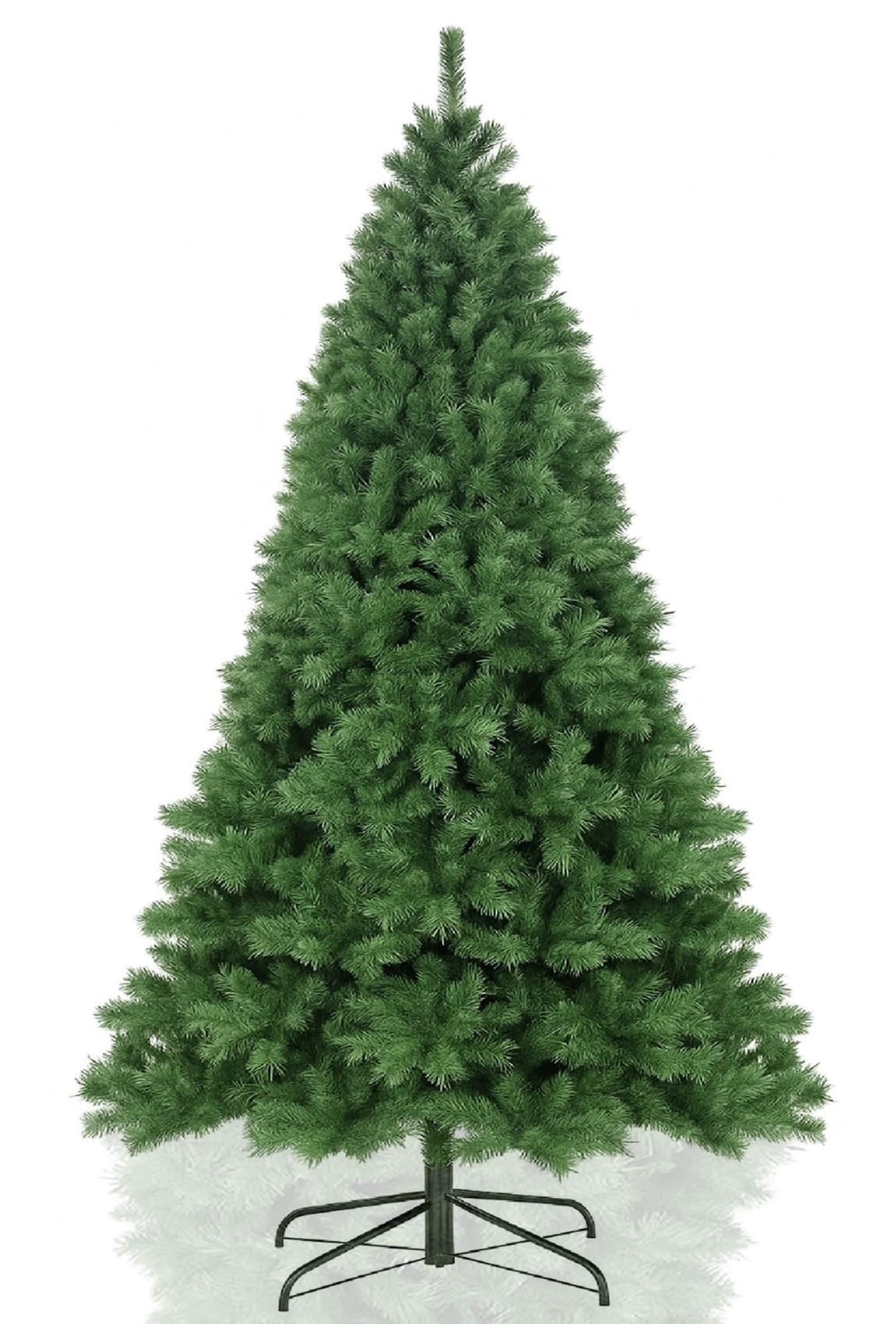 Wadan 10ft Green Artificial Christmas Tree – Realistic PVC Pine Xmas Tree with 1800 Tips Solid Metal Stand, Easy Assembly, Indoor & Outdoor Holiday Decoration