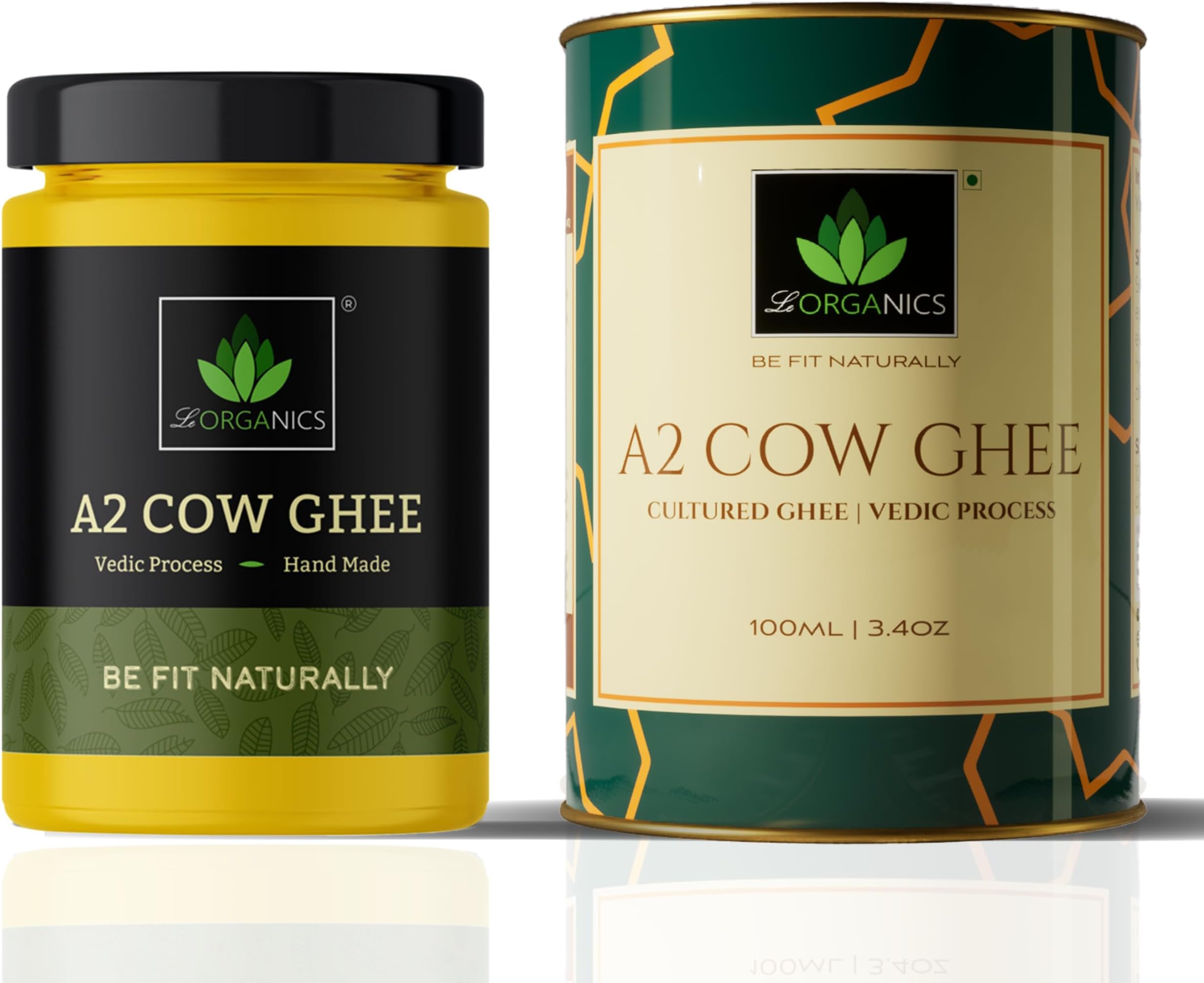 Le OrganicsA2 Cow Ghee 100 Ml | Curd - Churned L 5 Step Vedic Process L Churning By Bilona | Malai Madu Cow - Pure Indian Breed | Free Grazing Cows | Gmo Free