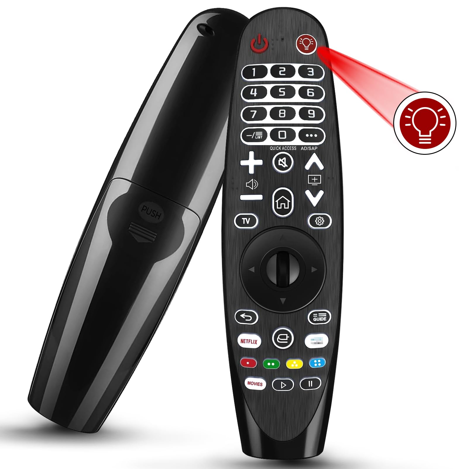 Telecomando retroilluminato compatibile con LG Smart TVs, universale telecomando ricambio adatto a LG telecomando a infrarossi - Senza funzioni vocali e puntatori