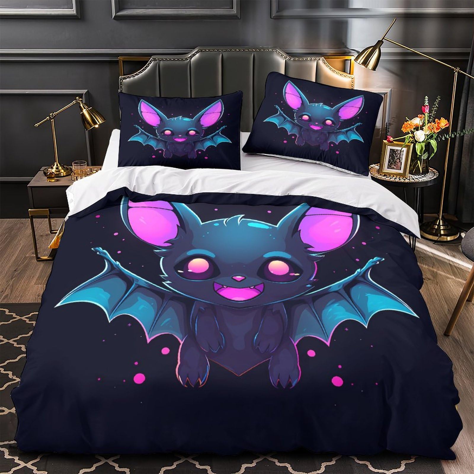 Housse de Couette Éléphant pour Chambre de Fille et Ado Déco Lit Super King Ambiance Cosy Douce