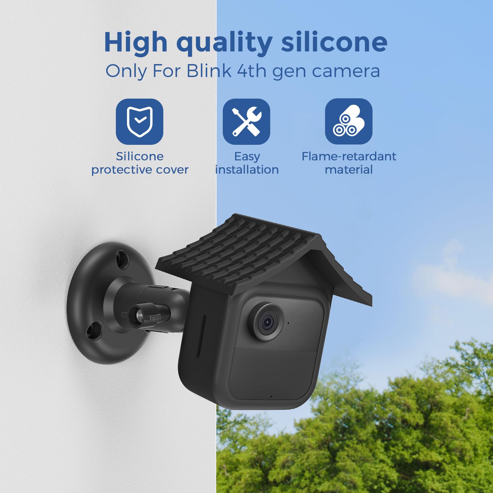 Lot de 2 coques en silicone pour caméra de surveillance Blink Outdoor 4 / Outdoor 2K+ - Anti-rayures - Protection complète - Compatible avec le support Blink Outdoor 4