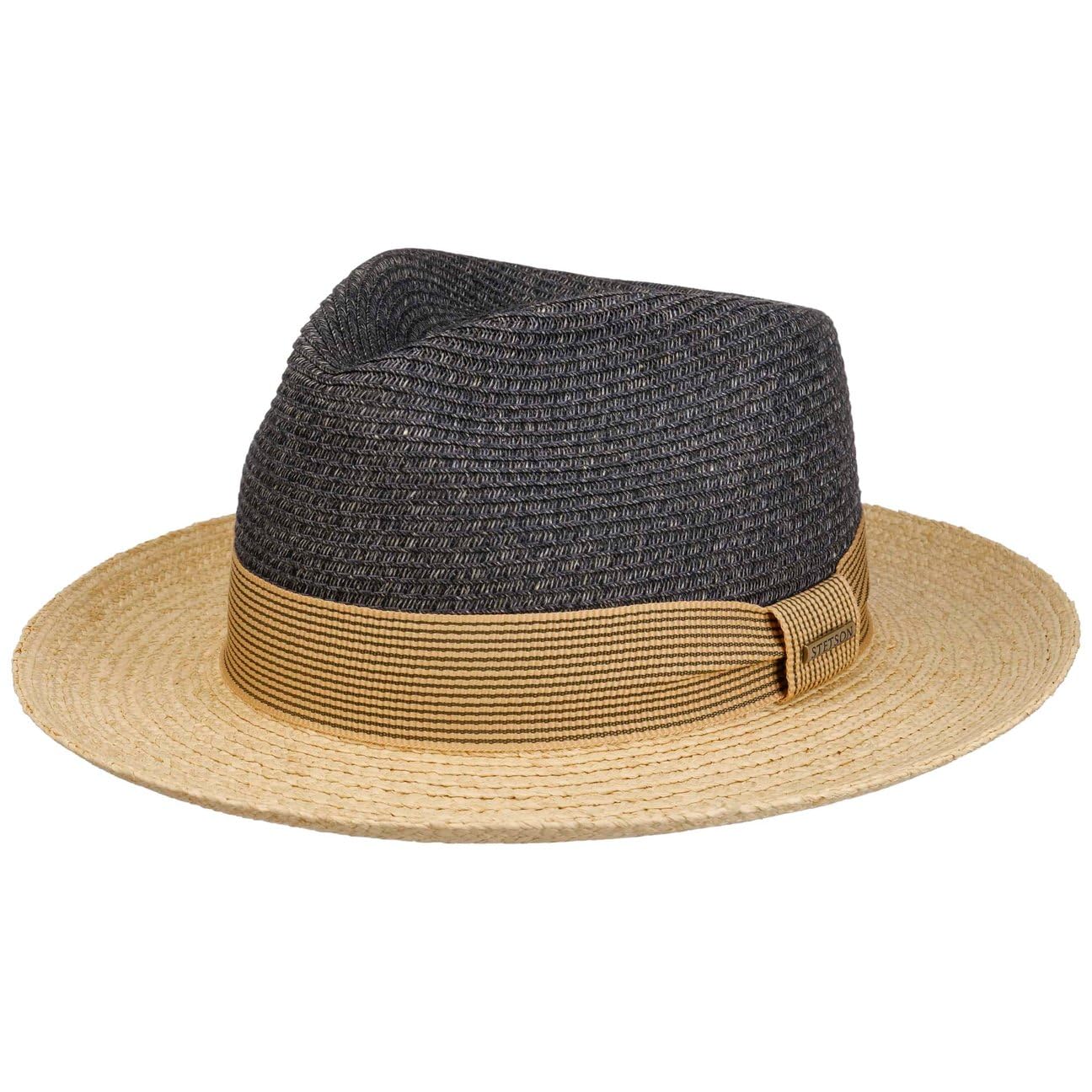 Stetson Toyo - Sombrero de rafia para mujeres/hombres, sol con forro, banda de grogrén, banda de grogrén, primavera, verano