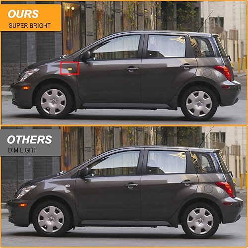 Miniatura 5 de R&F Auto Luces de marcador lateral LED intermitentes secuenciales dinámicas de repuesto para Scion XA XB 2003-2006, KLUGER PRIUS RAV4 Land Cruiser